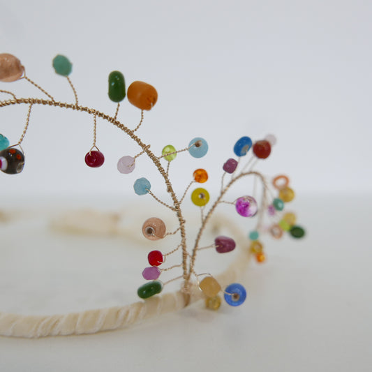 Gala Beaded Crown - Cream