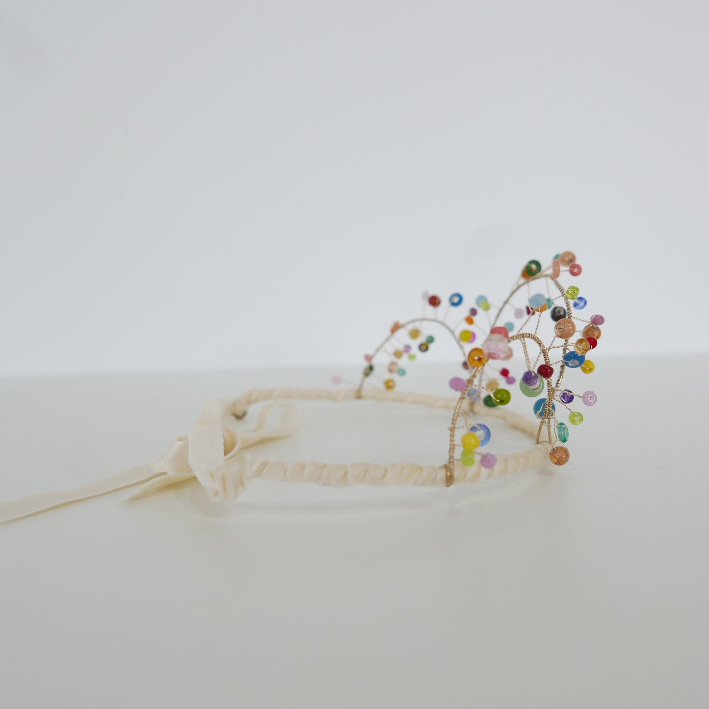 Gala Beaded Crown - Cream