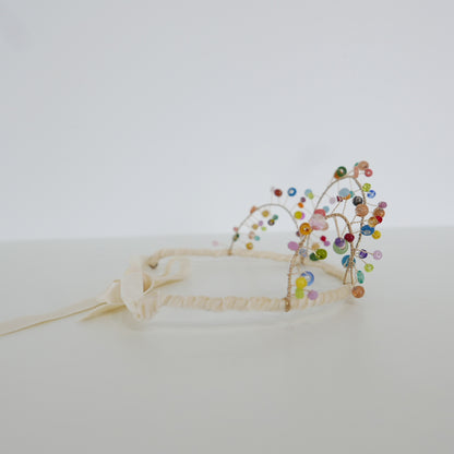 Gala Beaded Crown - Cream