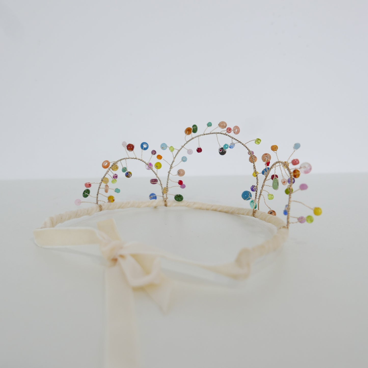 Gala Beaded Crown - Cream
