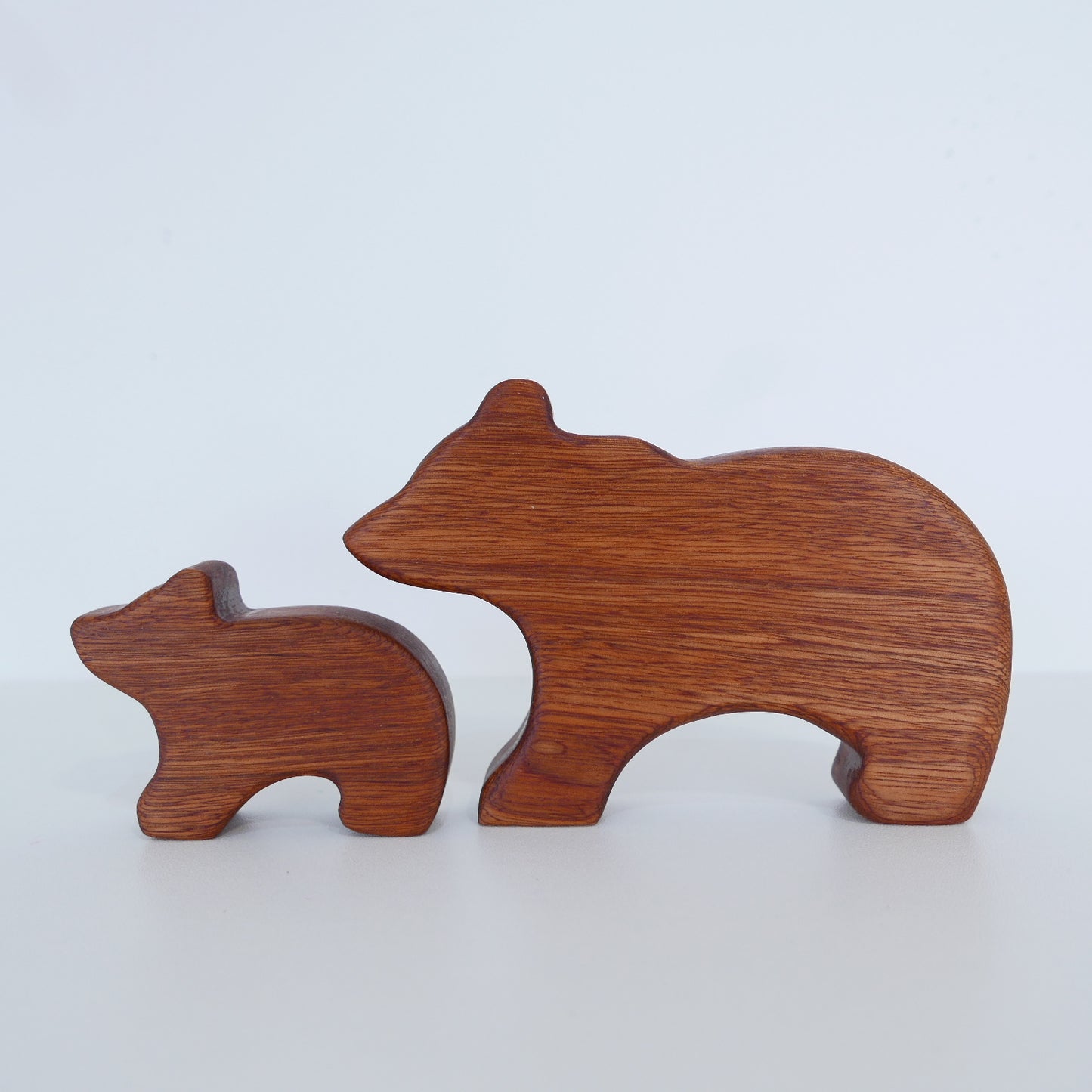 Wooden Grizzly Bear + Cub