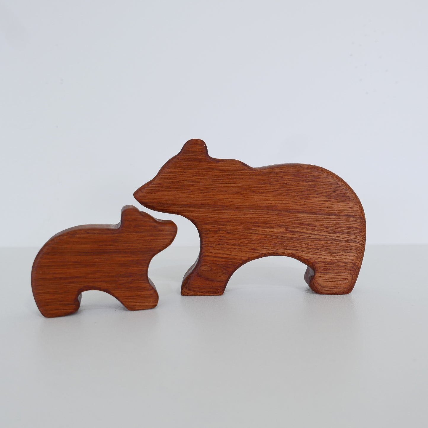 Wooden Grizzly Bear + Cub