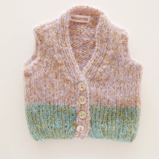 Hand knitted vest - Sorbet