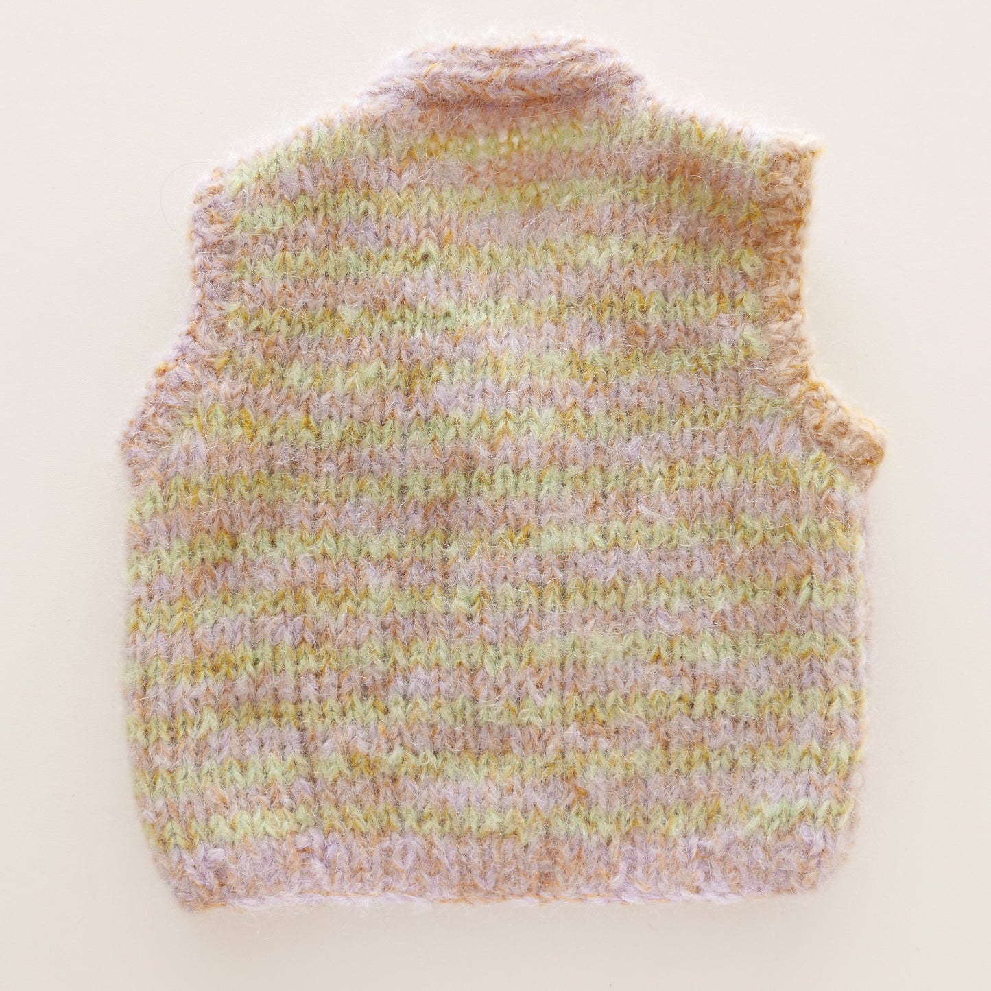 Hand knitted vest - Lilac + Mint