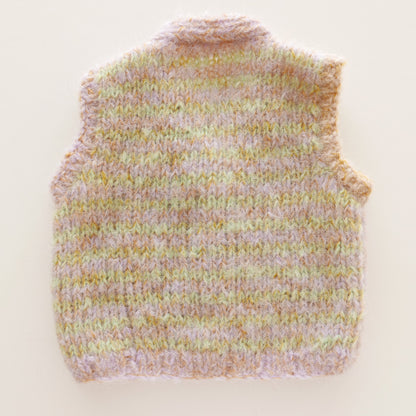 Hand knitted vest - Lilac + Mint