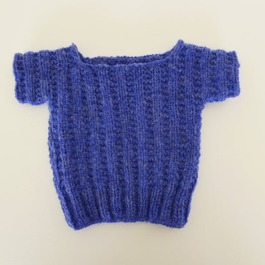 Knitted T Shirt in Blue