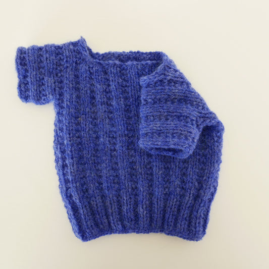 Knitted T Shirt in Blue