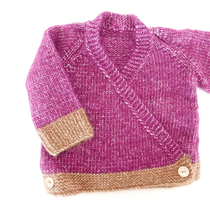 Cross Over Cardigan in Cocoa and Purple