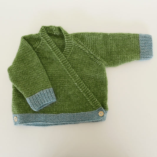 Cross Over Cardigan in Pumpkin Seed + Ocean