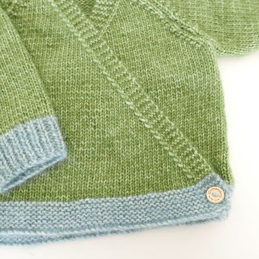 Cross Over Cardigan in Pumpkin Seed + Ocean