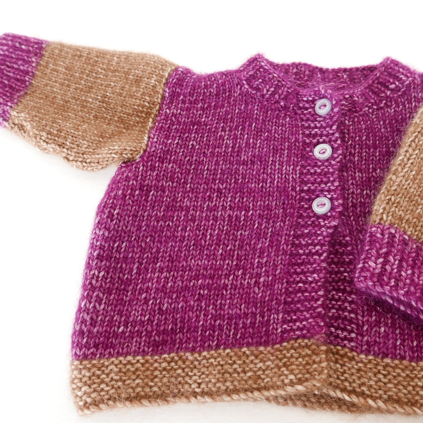 Knitted Cardigan in Grape + Cocoa