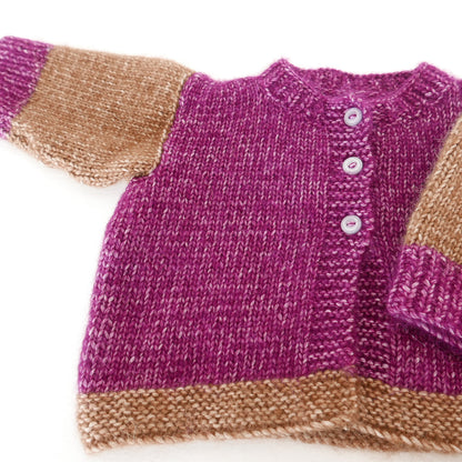 Knitted Cardigan in Grape + Cocoa