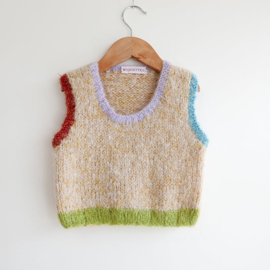 Hand knitted vest - Tangy Fruit