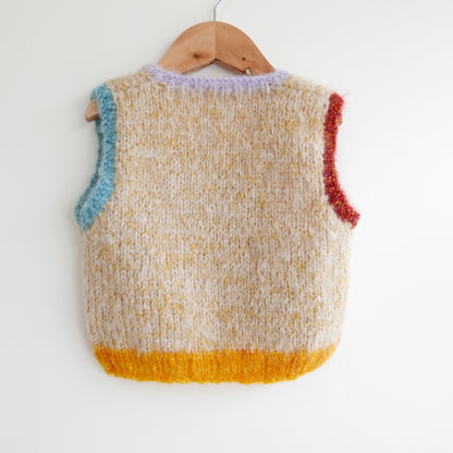 Hand knitted vest - Tangy Fruit