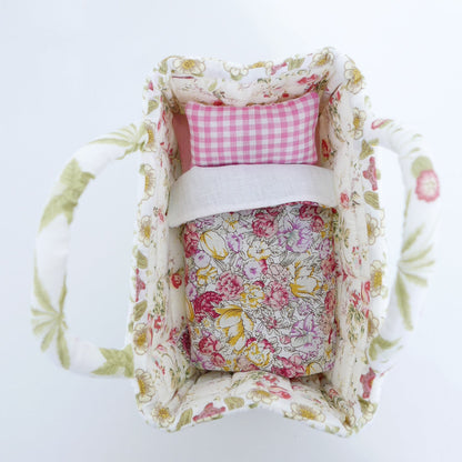 Carry Cot Dolls Bed - Summer Garden
