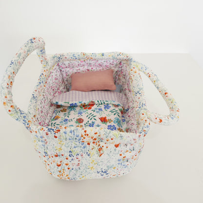 Carry Cot Dolls Bed - Watercolours