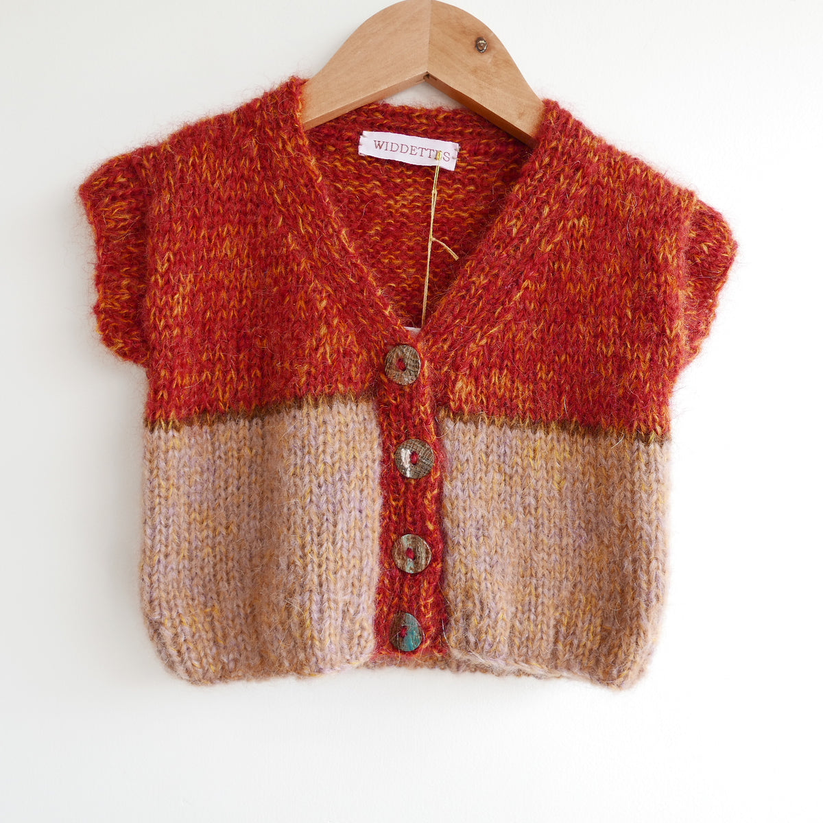 Hand knitted vest - Paprika