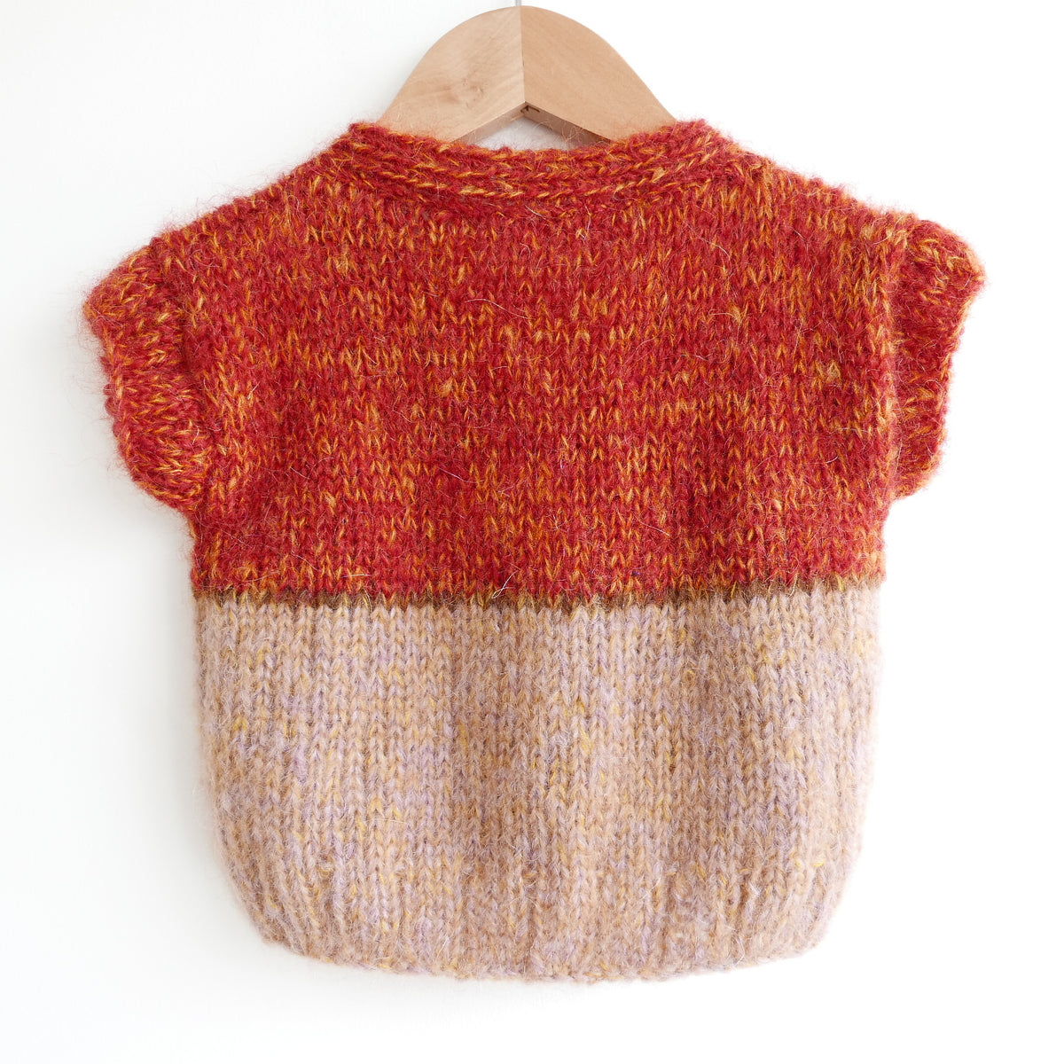 Hand knitted vest - Paprika