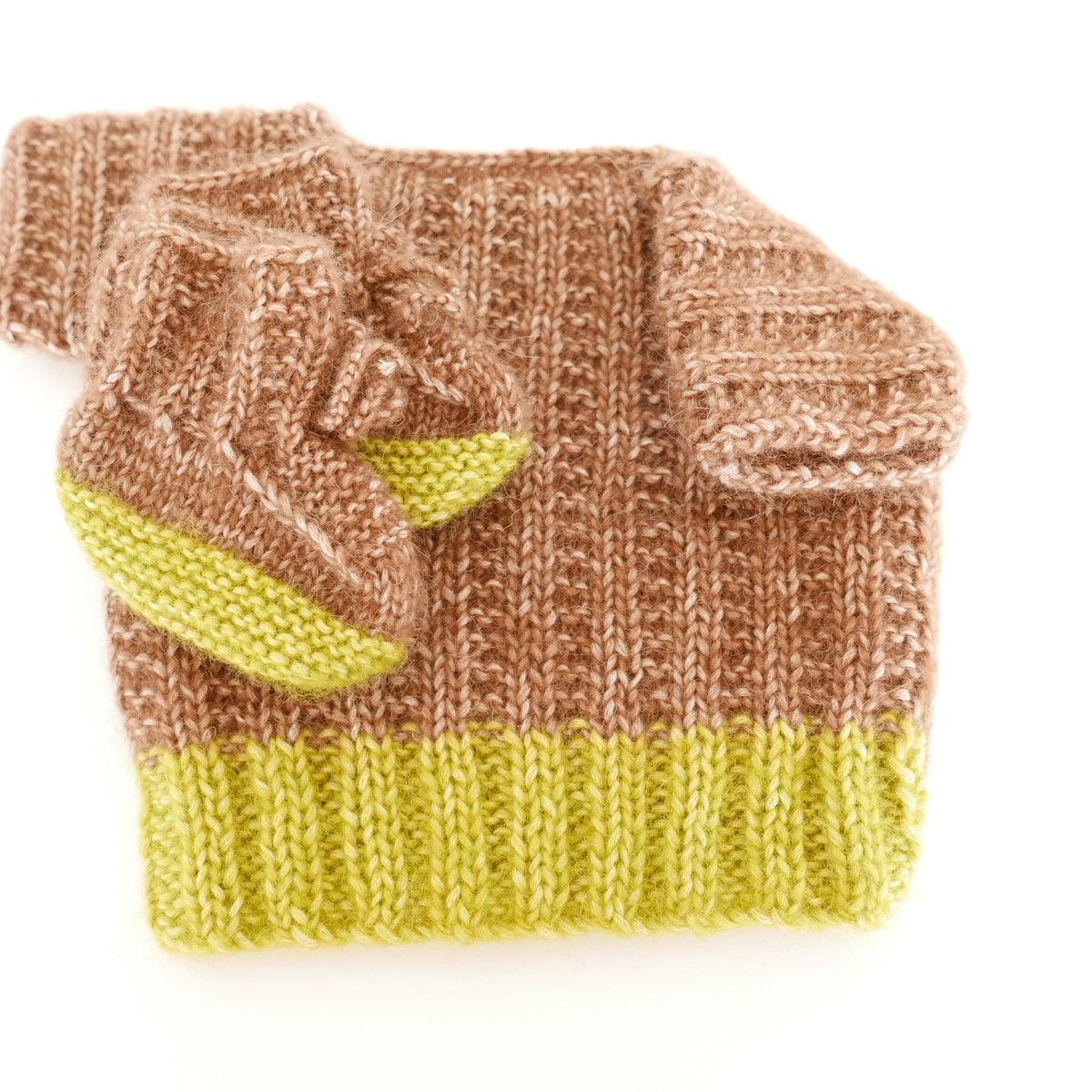 Knitted T Shirt with Booties in Cocoa + Lime