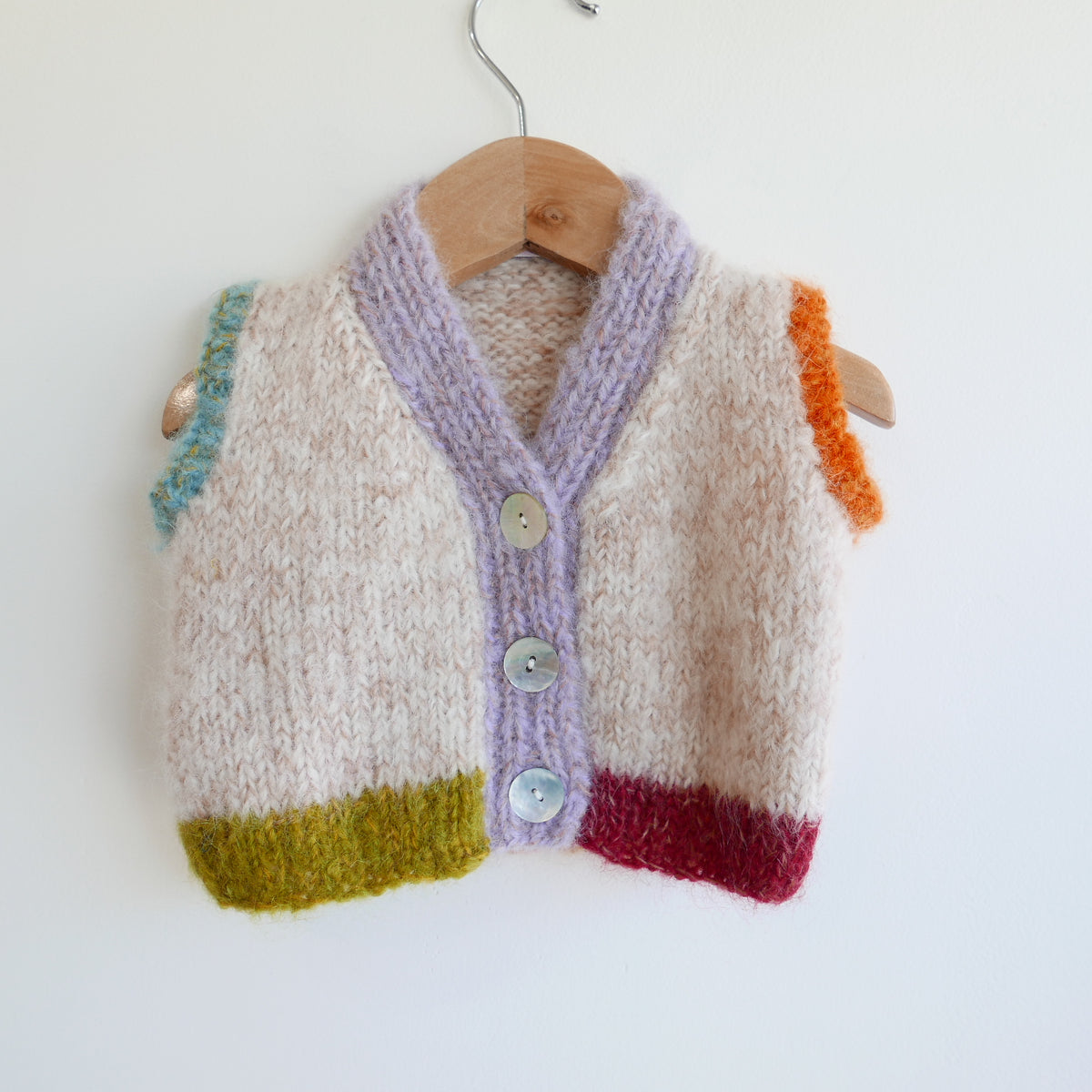 Hand knitted vest - Bubblegum