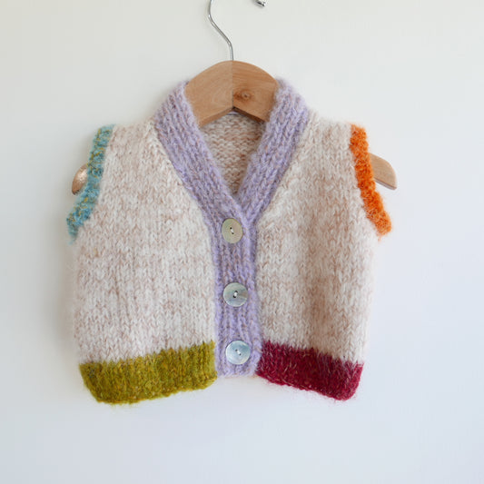Hand knitted vest - Bubblegum