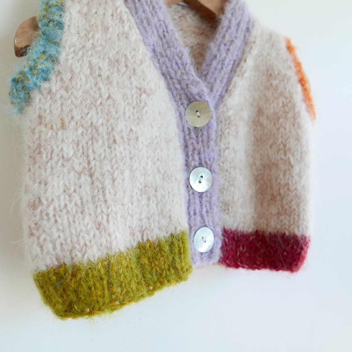 Hand knitted vest - Bubblegum