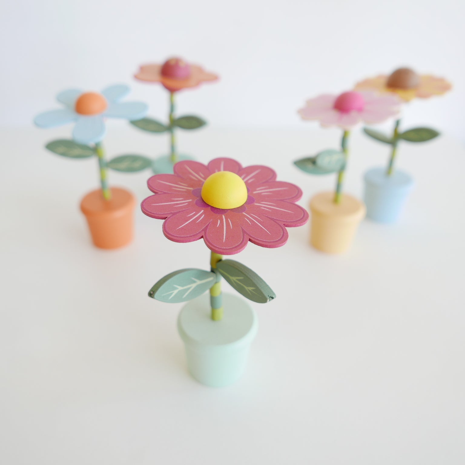 Push Puppet Flower wooden 
