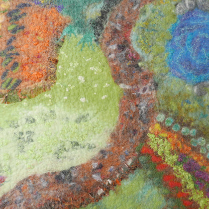 Close-up of a textured surface with multicolored patterns