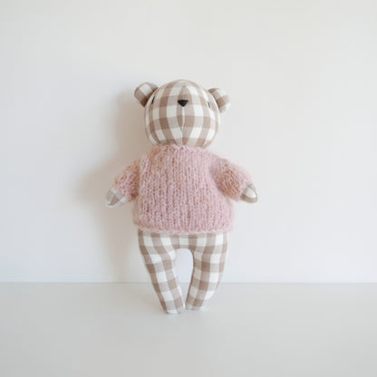 Sweet Bear - Gingham + Light Pink