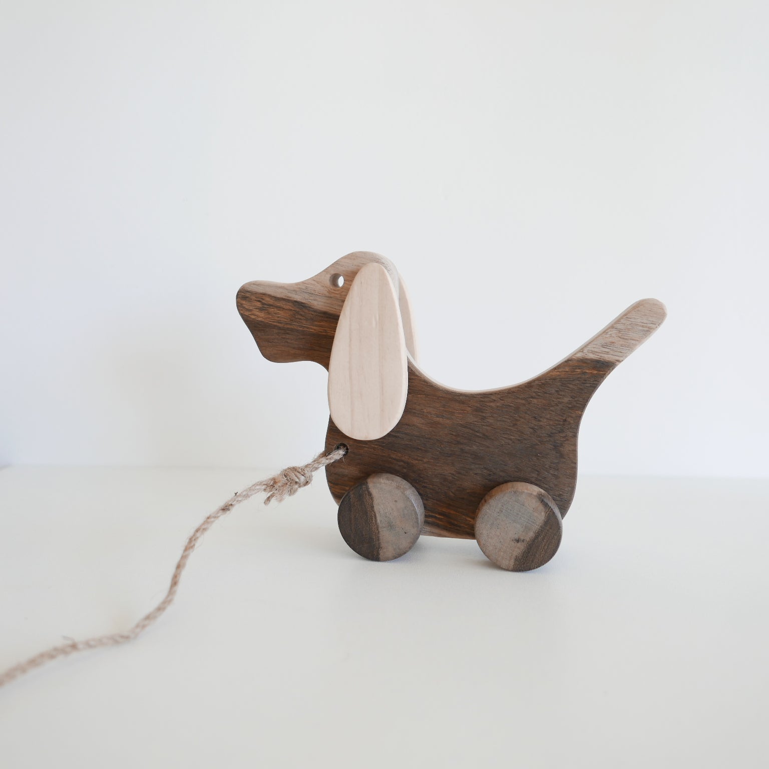 Wooden Pull Along Puppy handmade