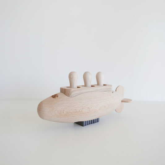 Wooden toy submarine handmade