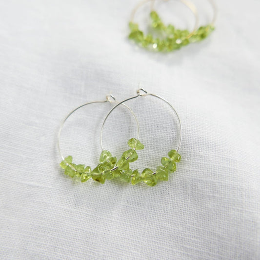 Goodheart Hoops Gemstone - Peridot